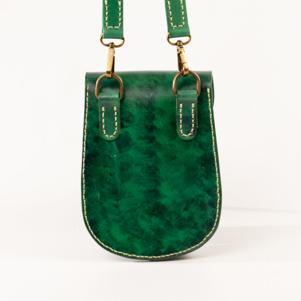 Fleur Leather Bag Green