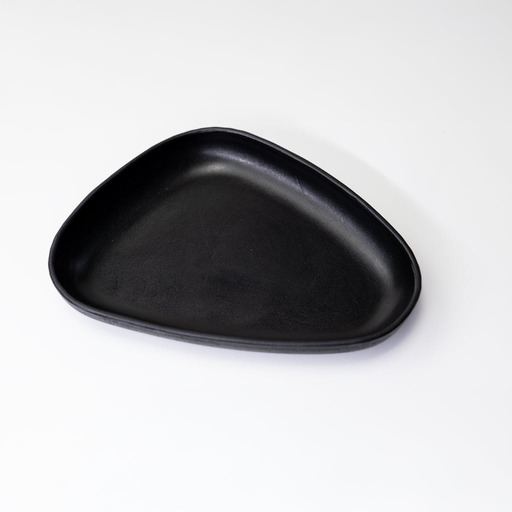Black Leather Valet Tray | 3D Molded Italian Leather Catchall