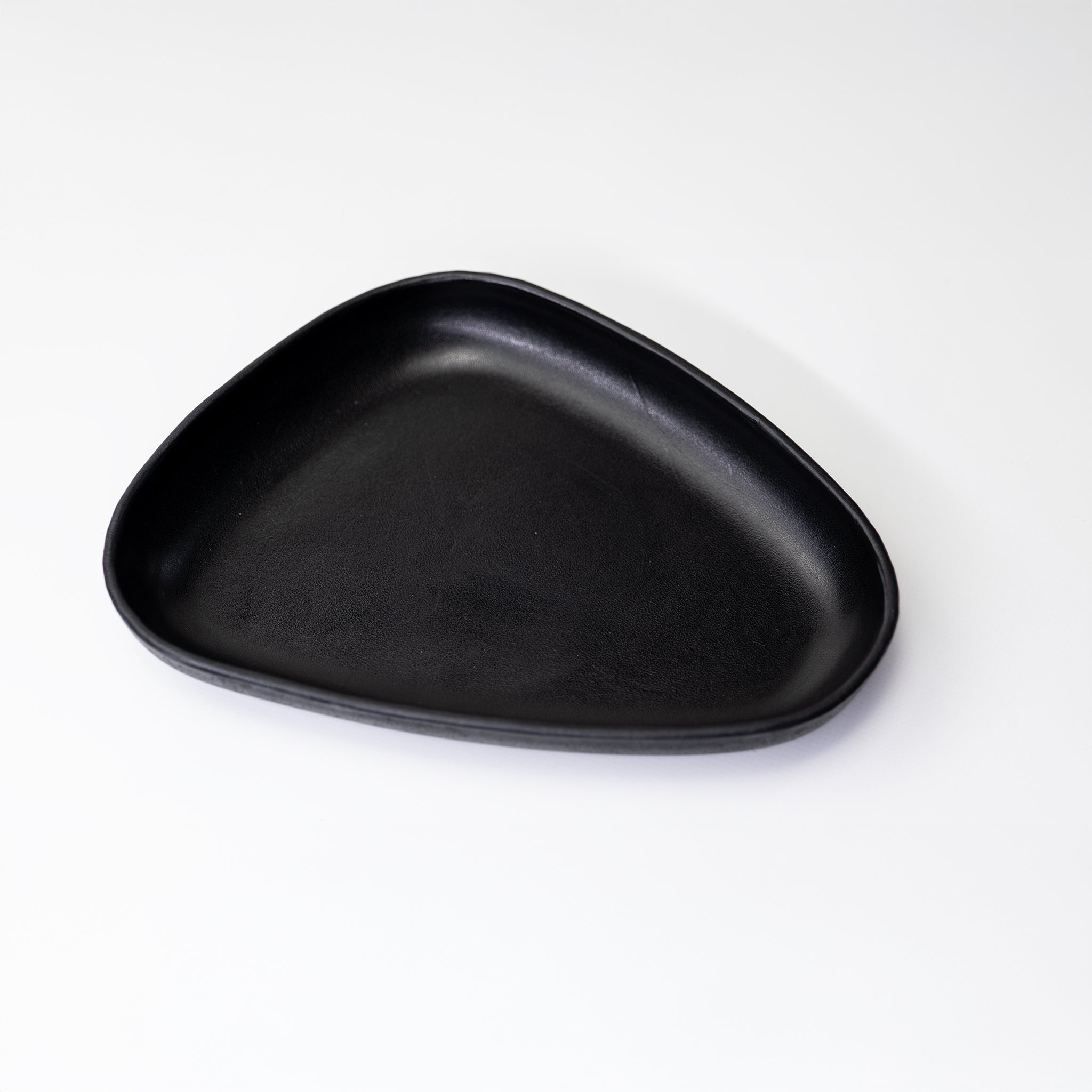 Black Leather Valet Tray | 3D Molded Italian Leather Catchall