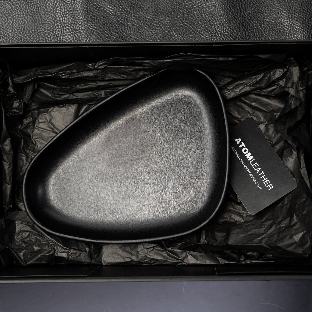 Black Leather Valet Tray | 3D Molded Italian Leather Catchall