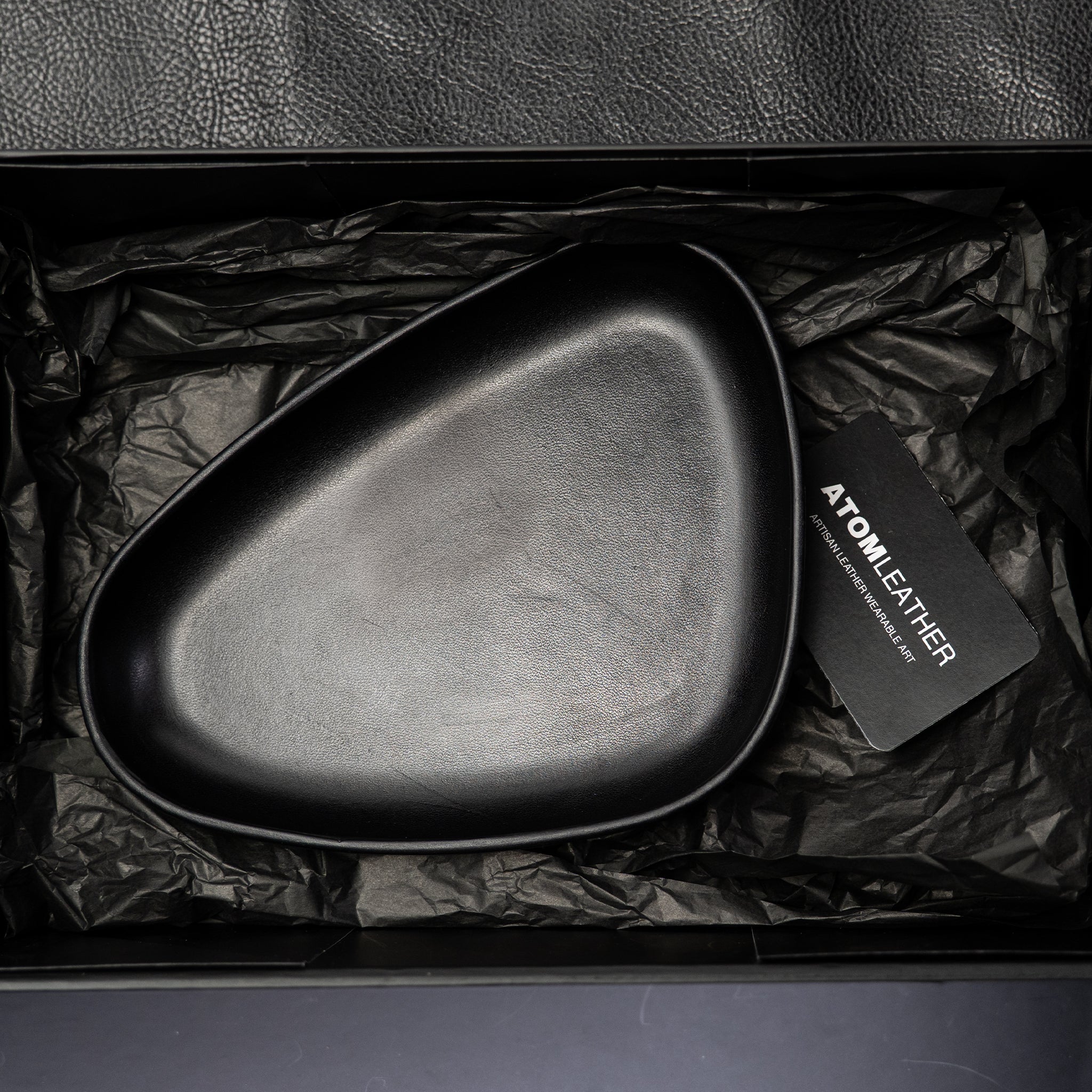 Black Leather Valet Tray | 3D Molded Italian Leather Catchall