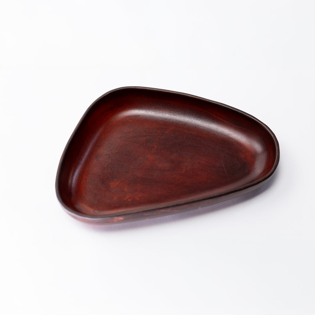 Mahogany Leather Valet Tray | 3D Molded Italian Leather Catchall