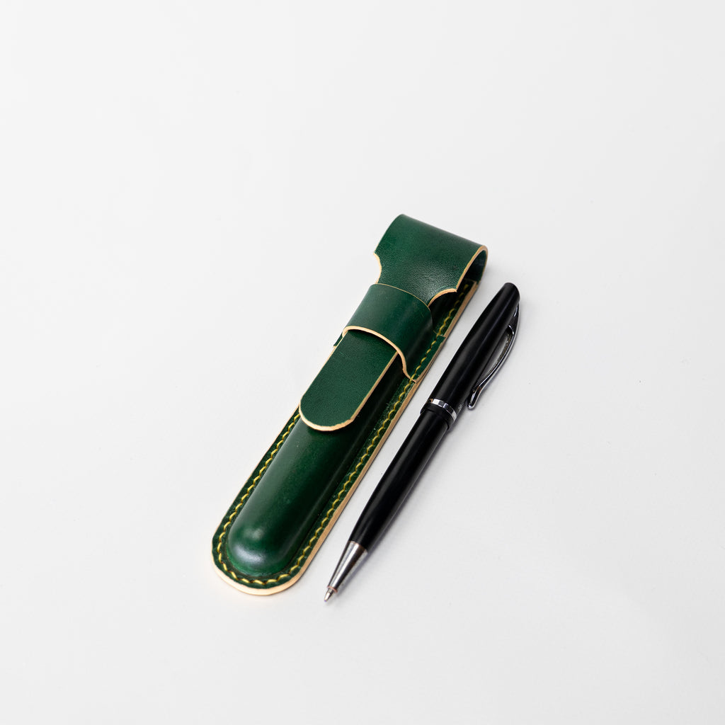 Green Leather Pen Case – 3D Molded