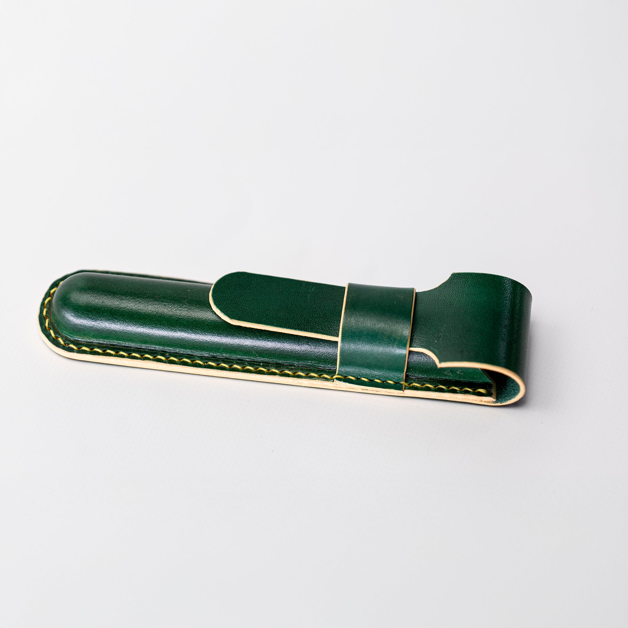 Green Leather Pen Case – 3D Molded