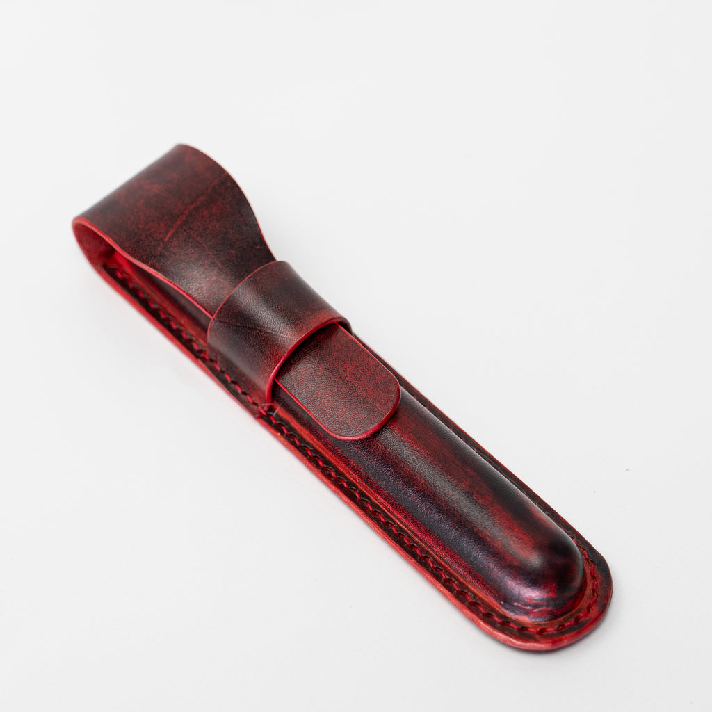 Burgundy Leather Pen Case – 3D Molded