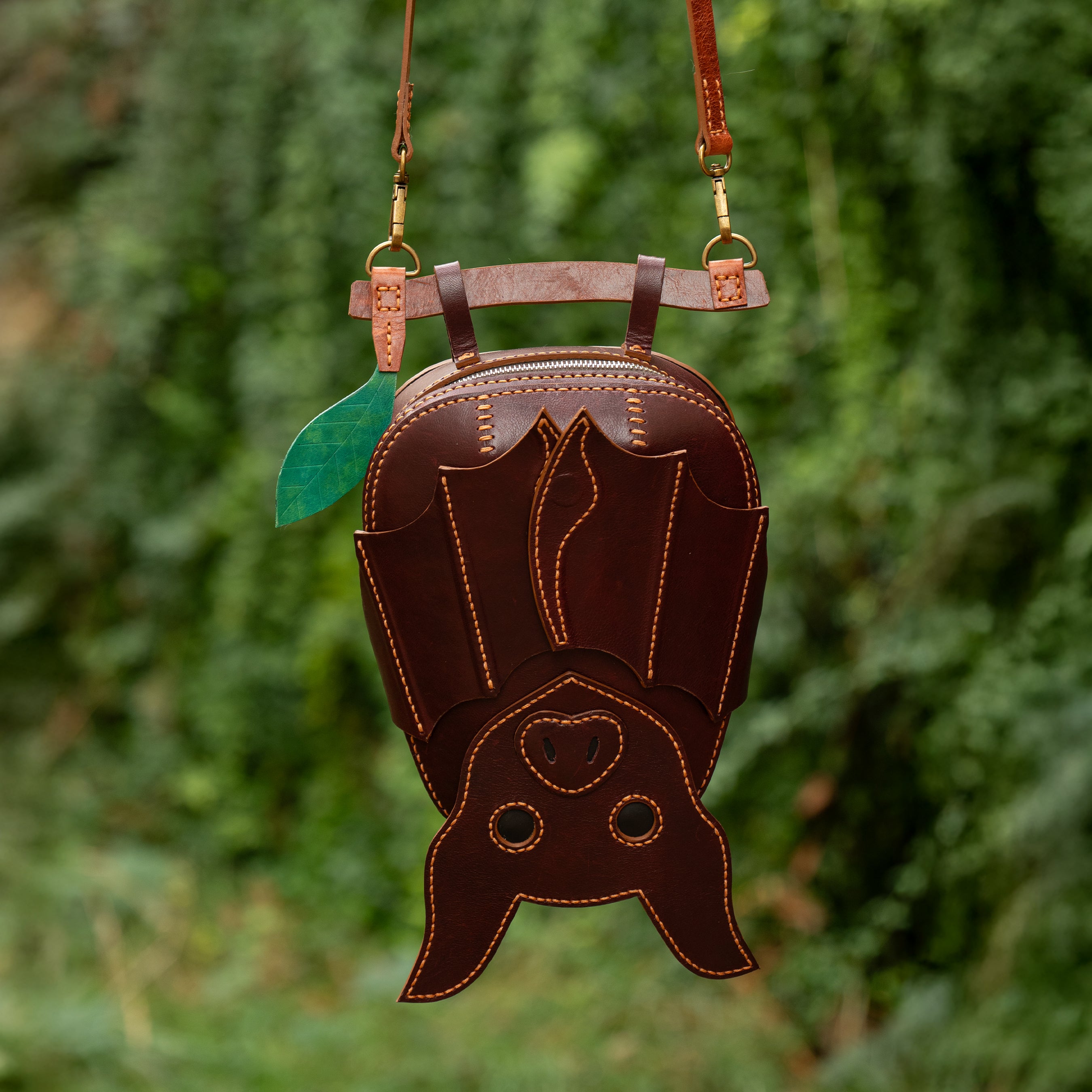 Bat Shaped Leather Bag