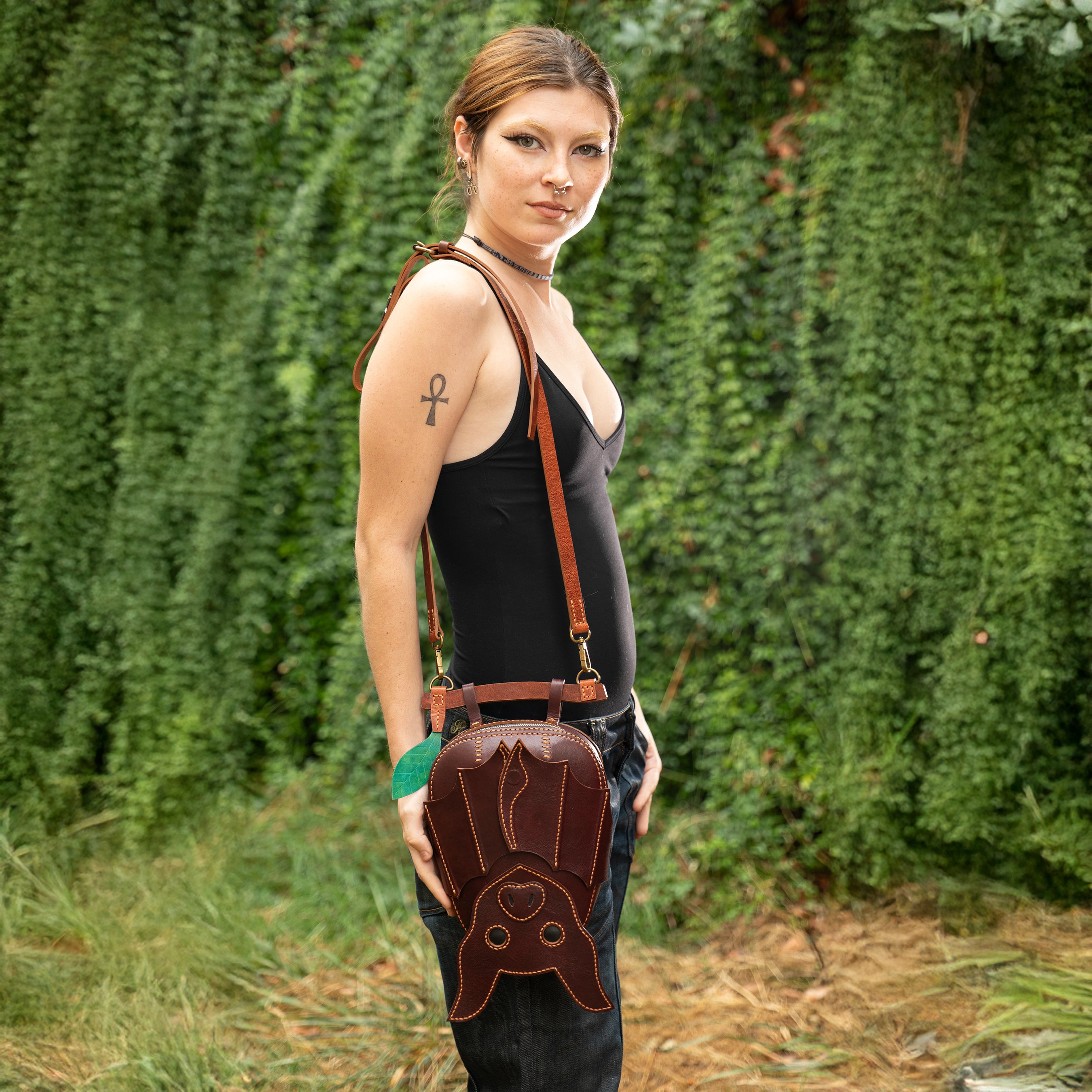Bat Shaped Leather Bag