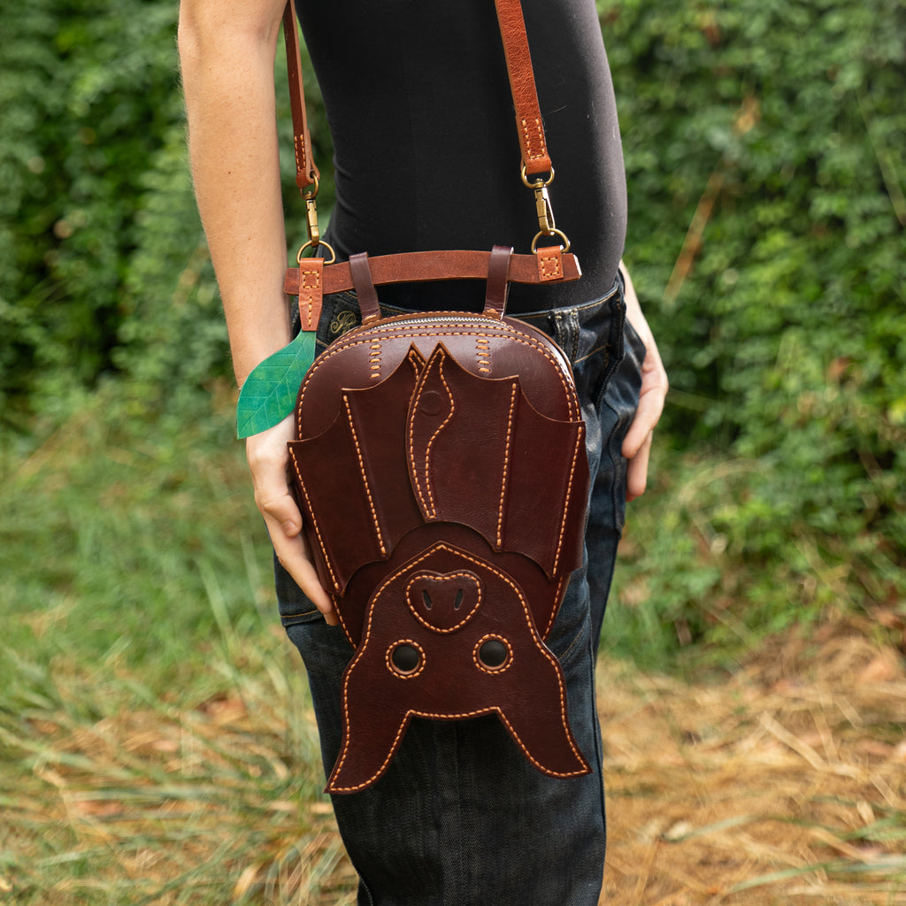 Bat Shaped Leather Bag