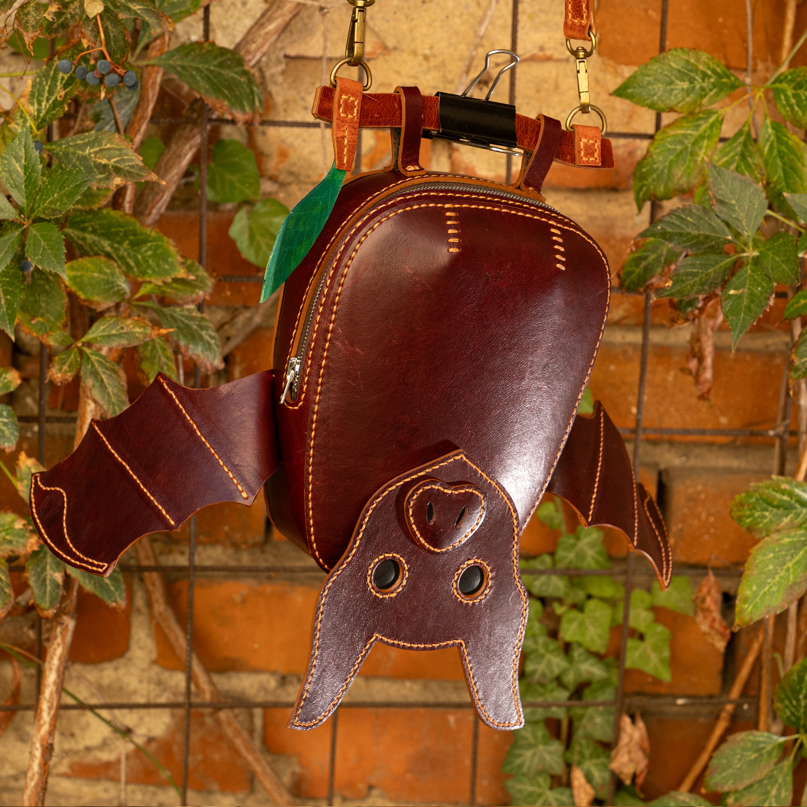 Bat Shaped Leather Bag