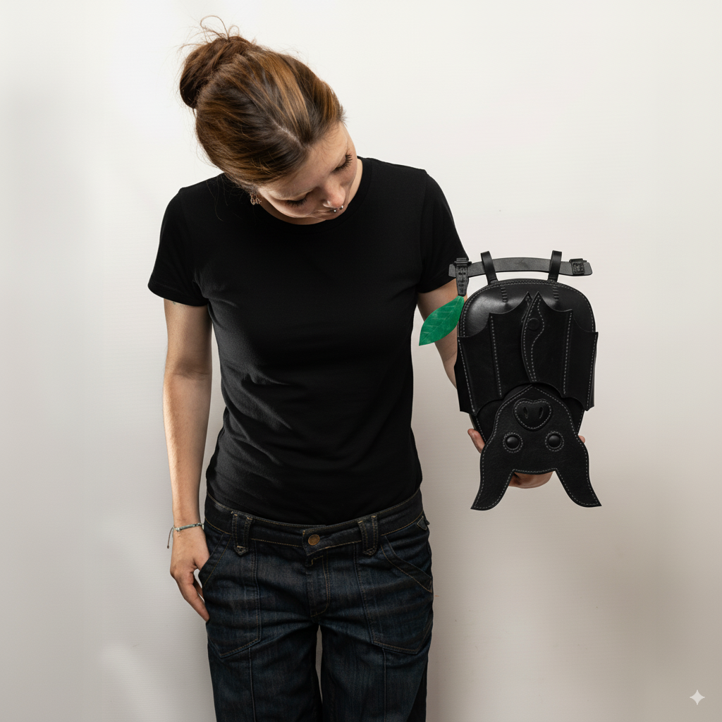 Bat Shaped Leather Bag
