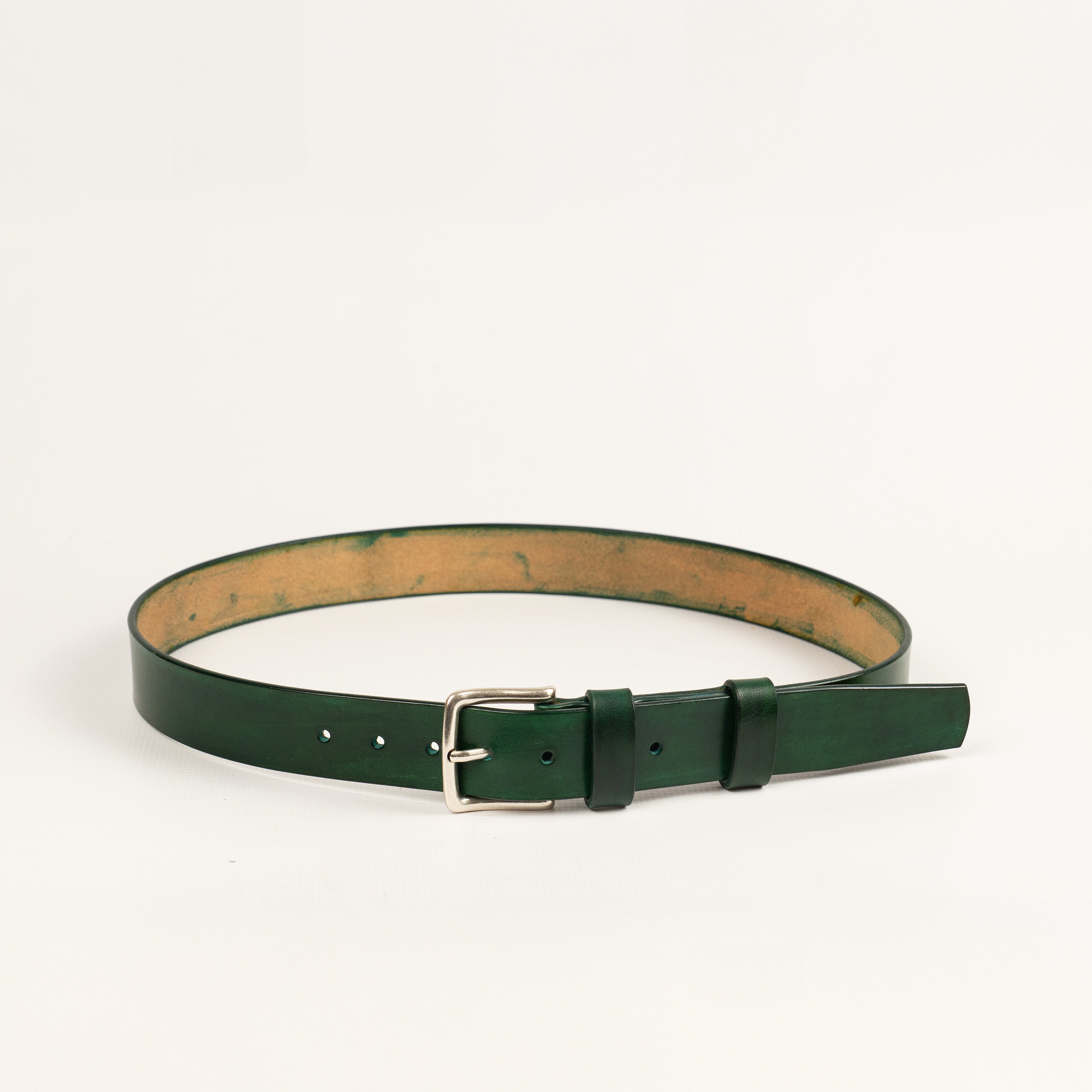 Handcrafted Leather Belt Green