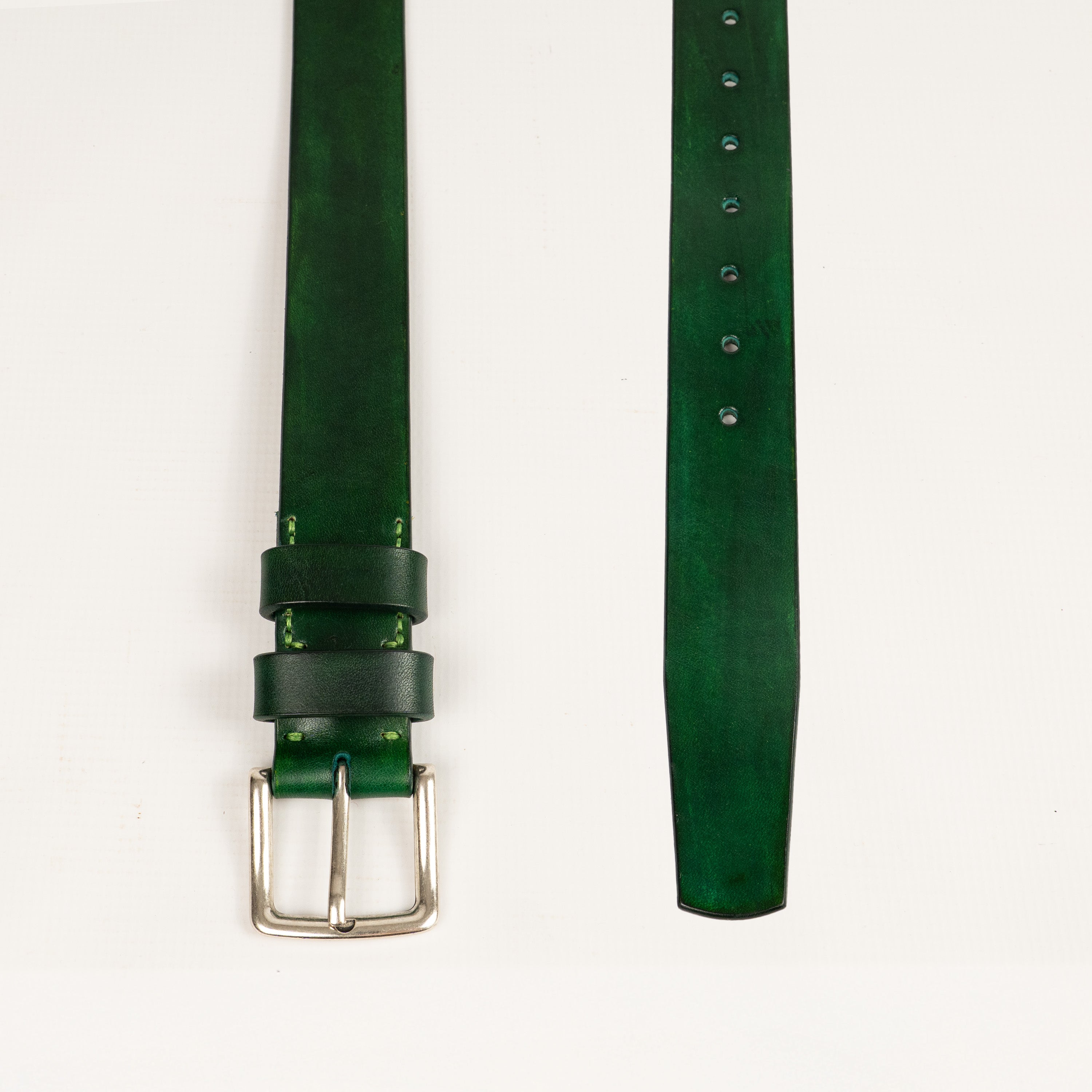Handcrafted Leather Belt Green