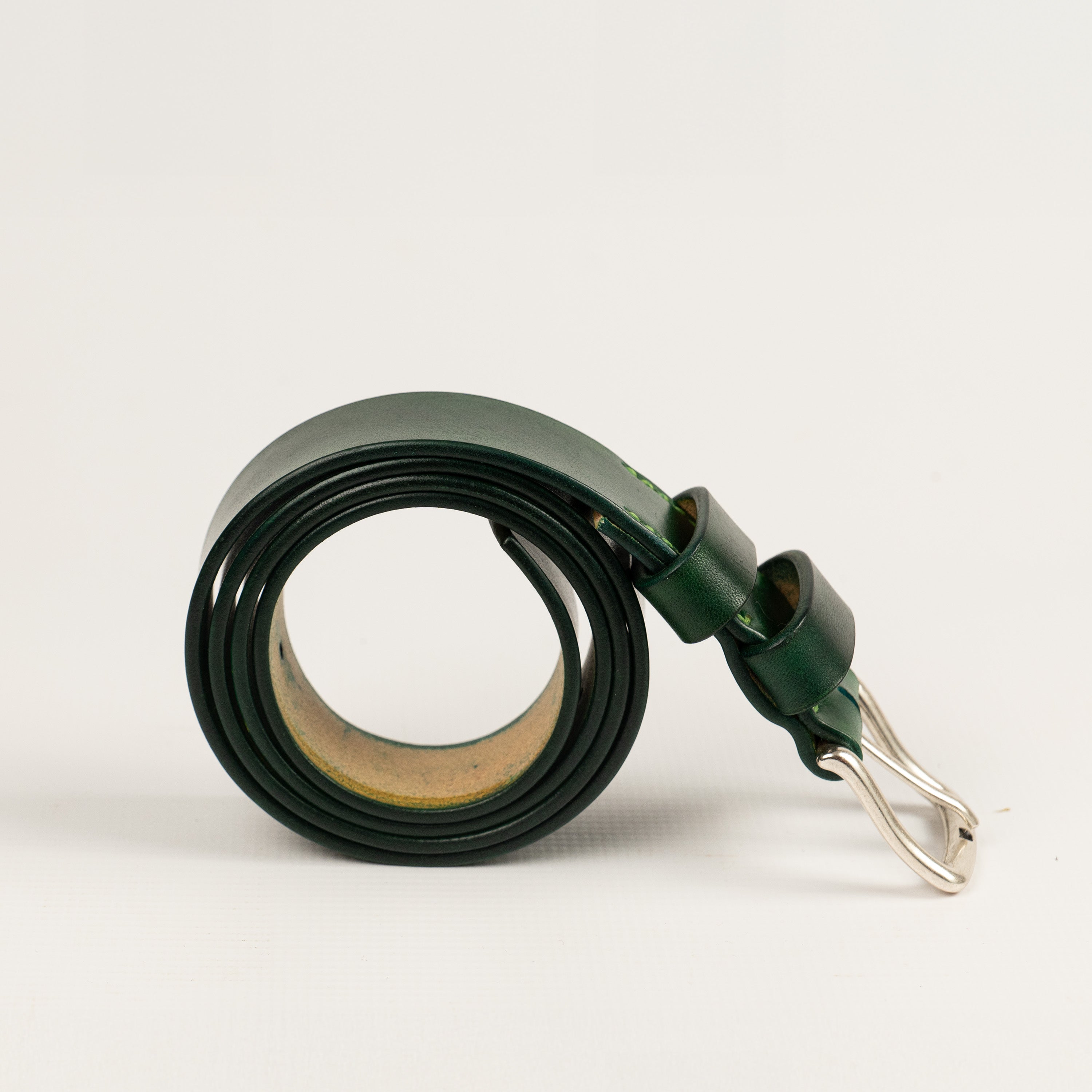 Handcrafted Leather Belt Green