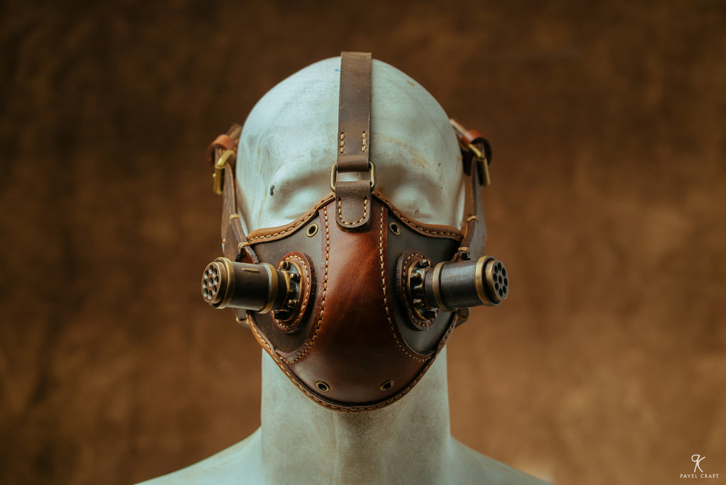 Handmade Steampunk Leather Respirator-Style Mask
