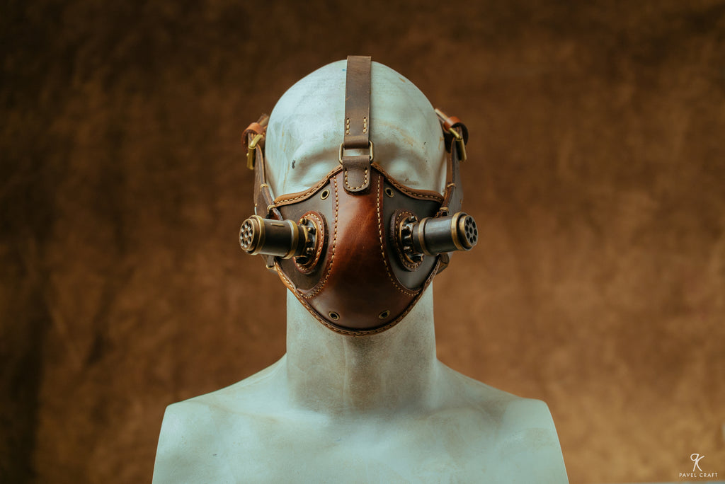 Handmade Steampunk Leather Respirator-Style Mask