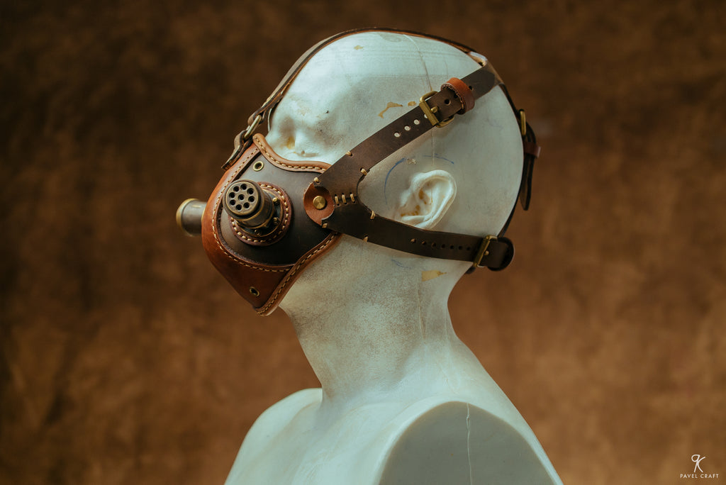 Handmade Steampunk Leather Respirator-Style Mask