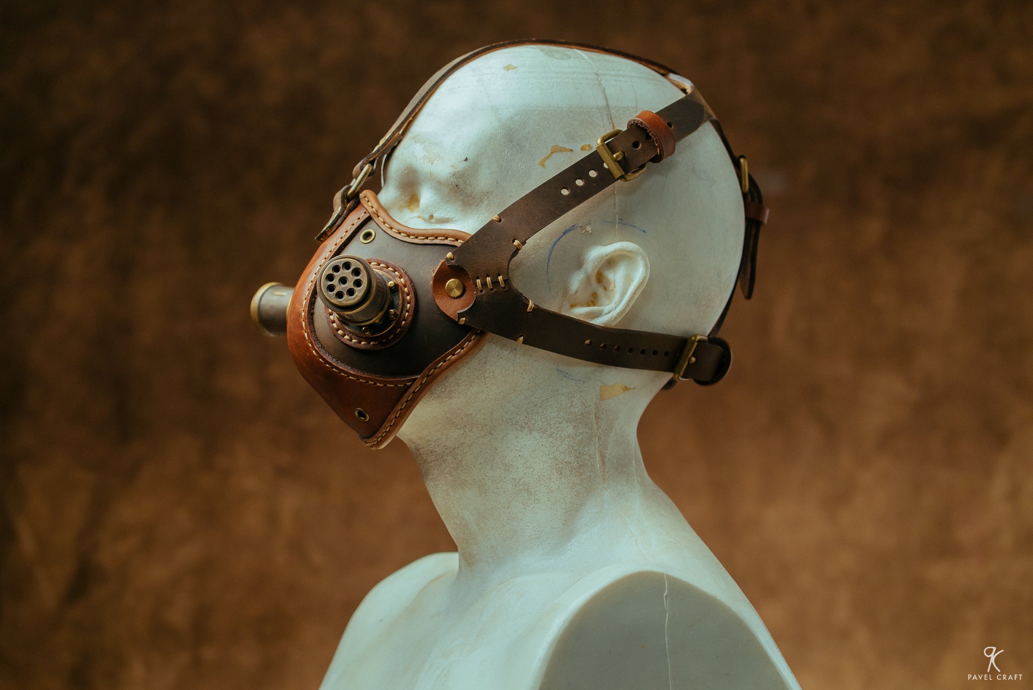 Handmade Steampunk Leather Respirator-Style Mask