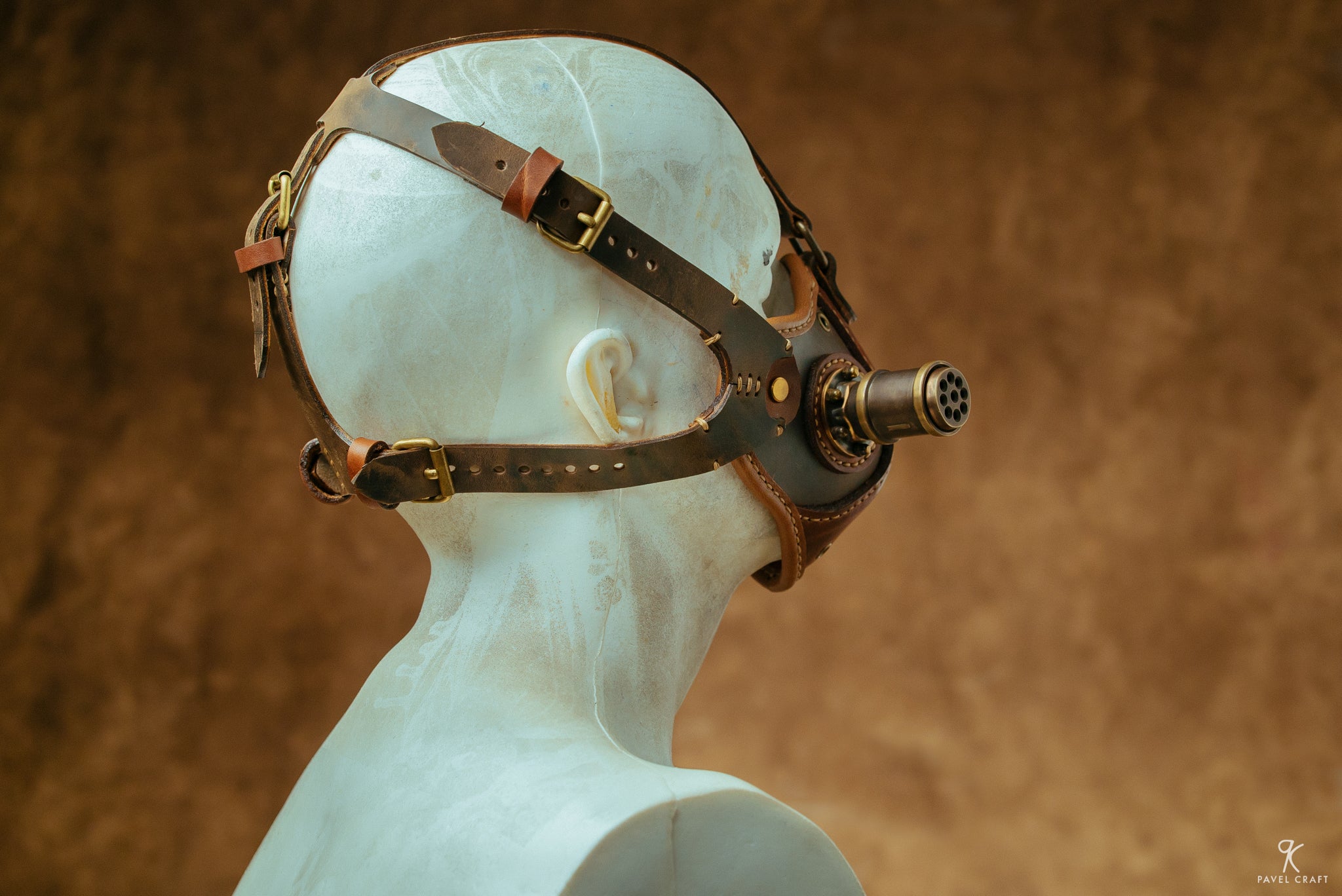 Handmade Steampunk Leather Respirator-Style Mask
