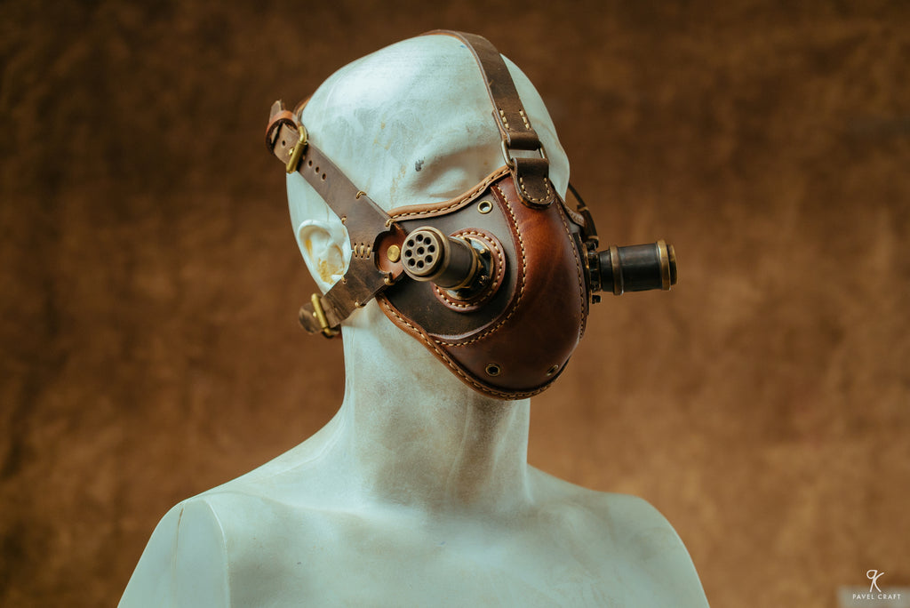Handmade Steampunk Leather Respirator-Style Mask