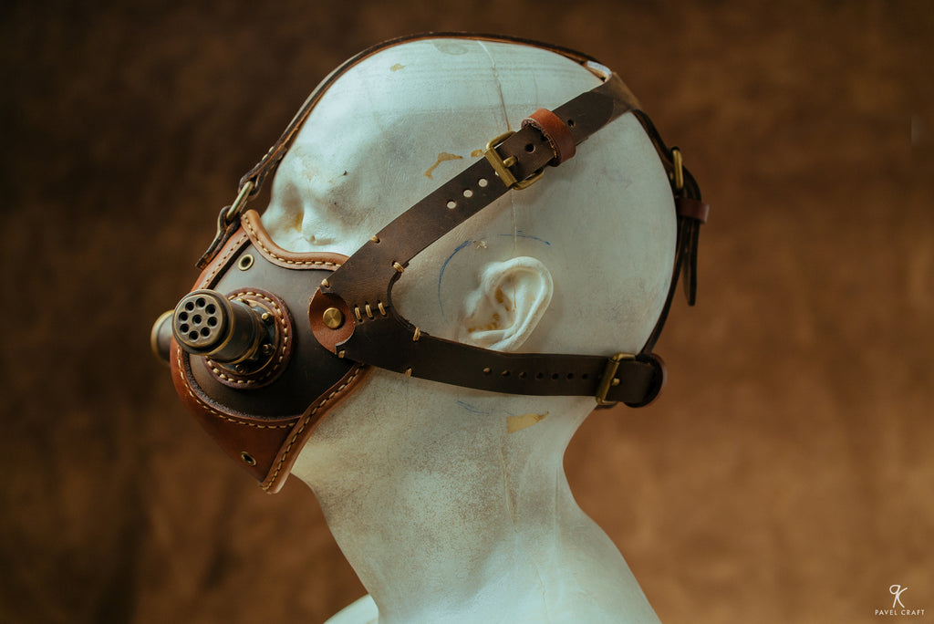 Handmade Steampunk Leather Respirator-Style Mask