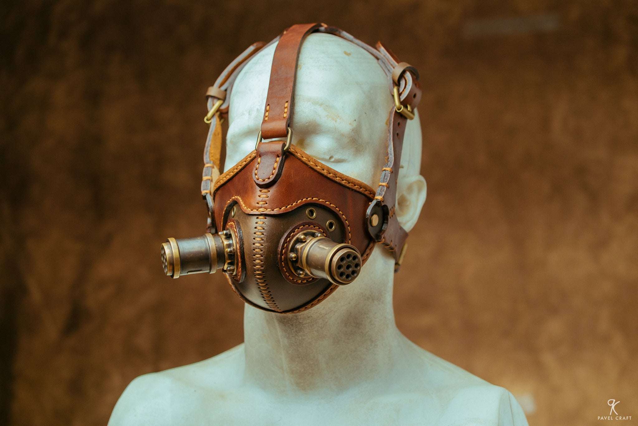 Handmade Steampunk Leather Respirator-Style Mask