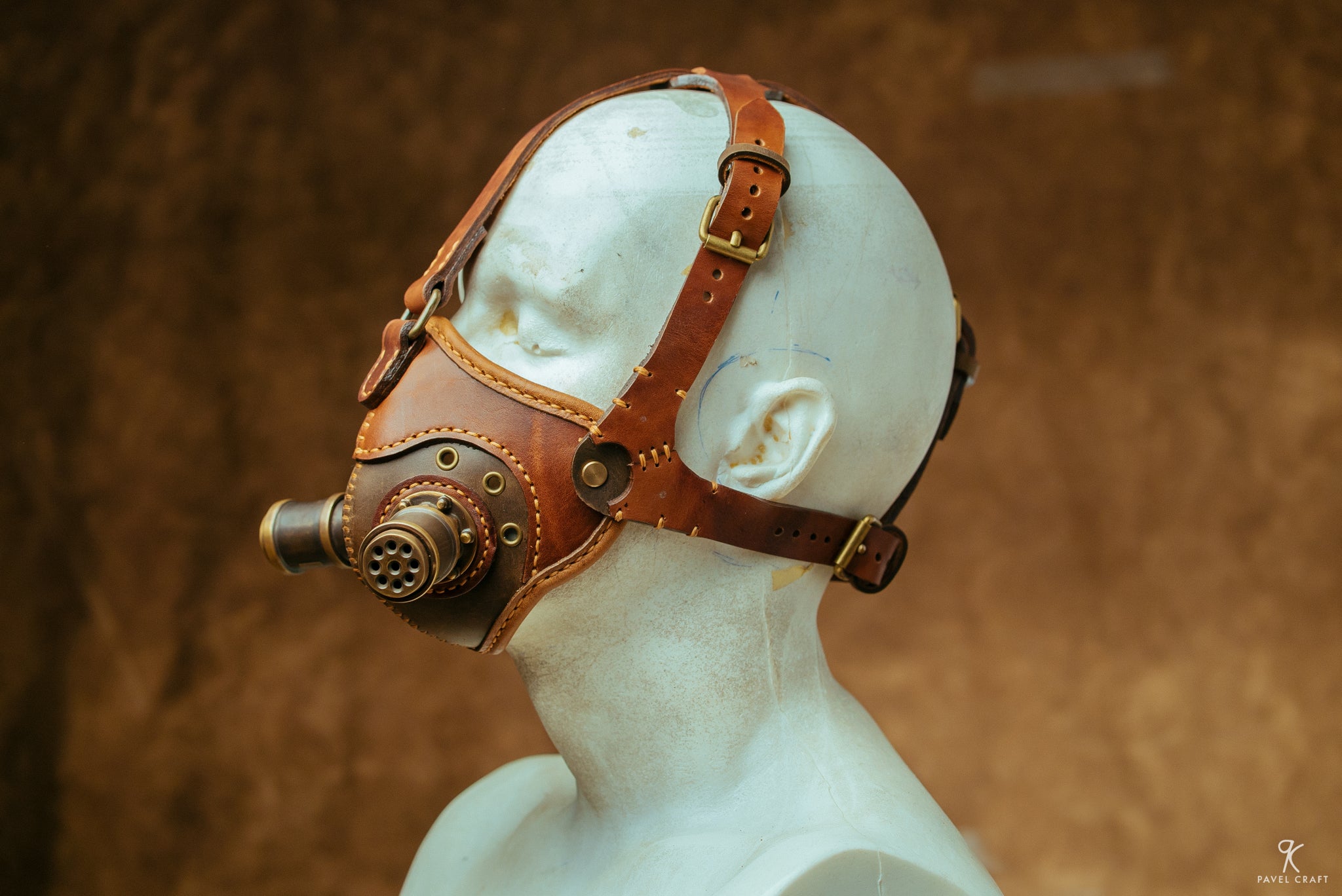 Handmade Steampunk Leather Respirator-Style Mask