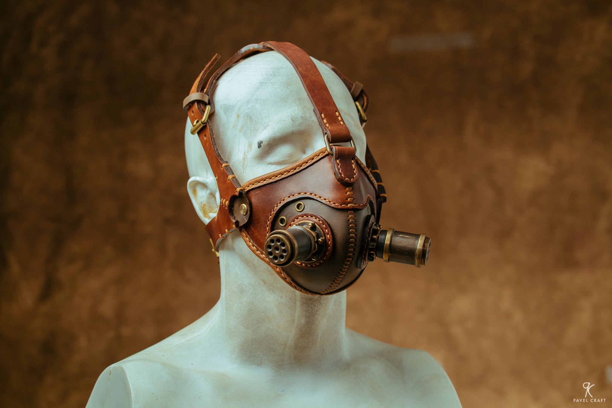 Handmade Steampunk Leather Respirator-Style Mask