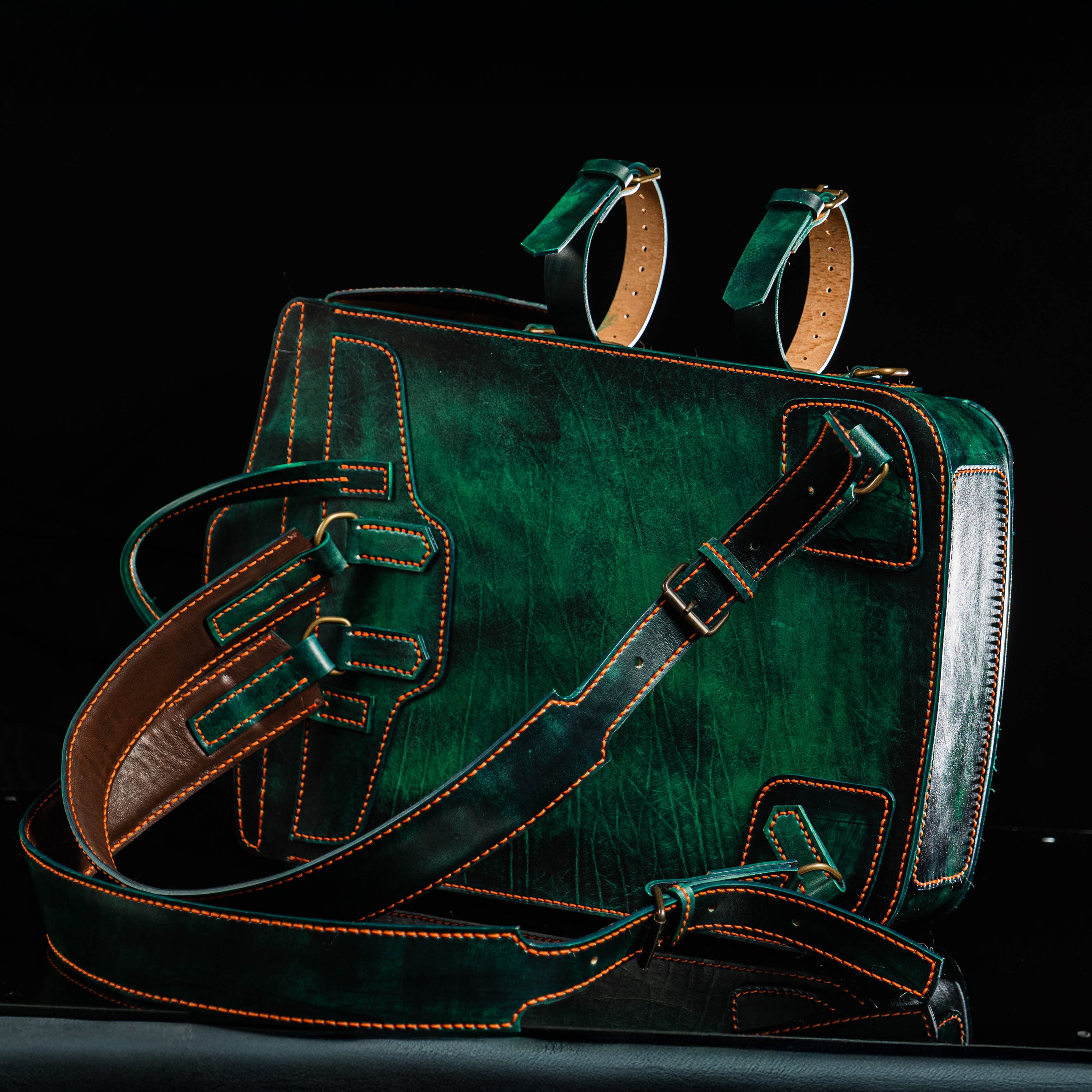 Emerald Handcrafted Leather Backpack