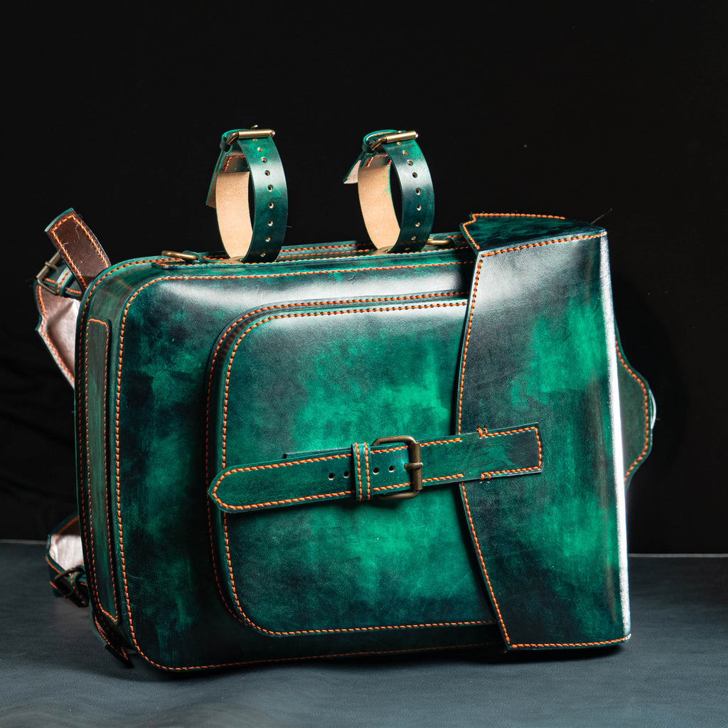 Emerald Handcrafted Leather Backpack