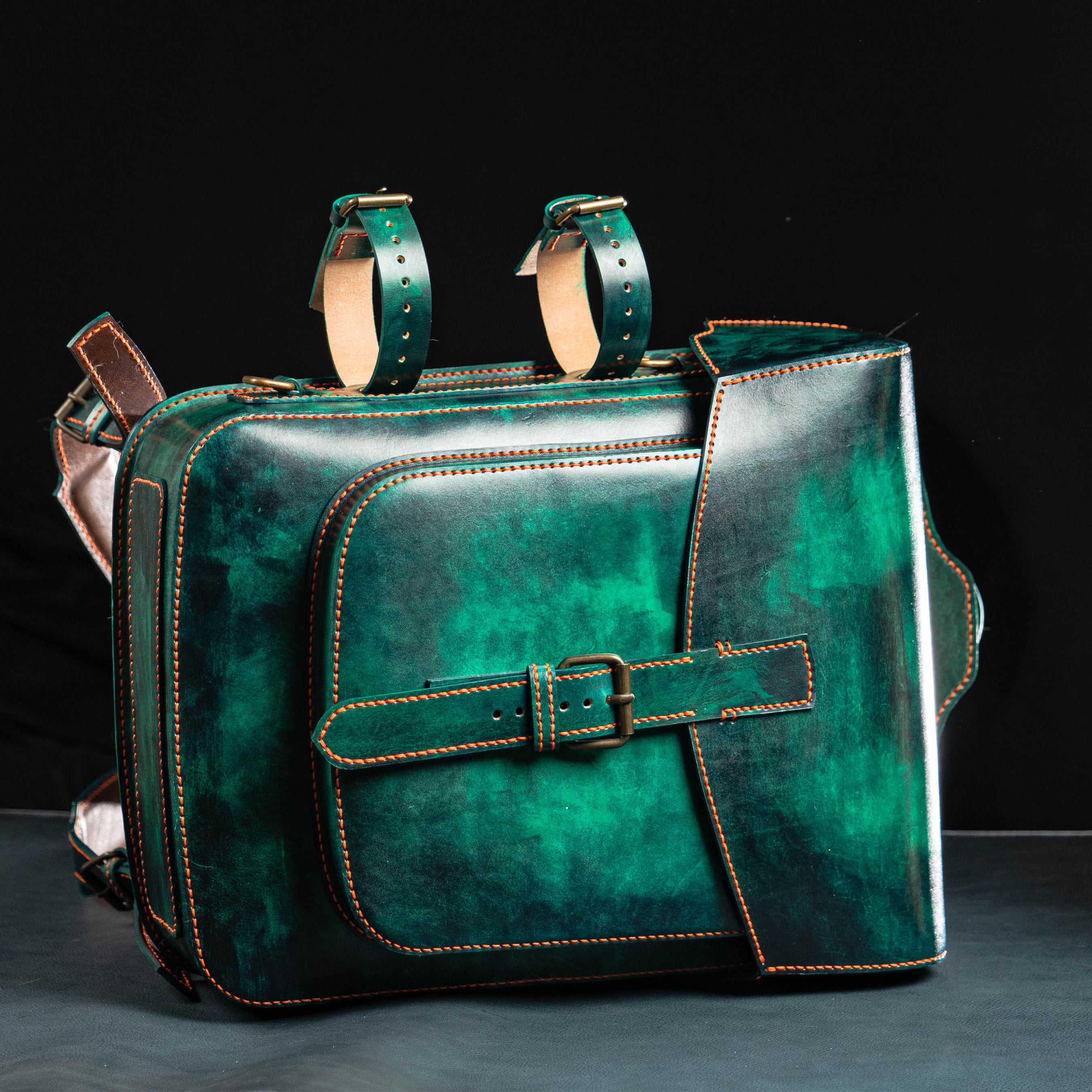 Emerald Handcrafted Leather Backpack