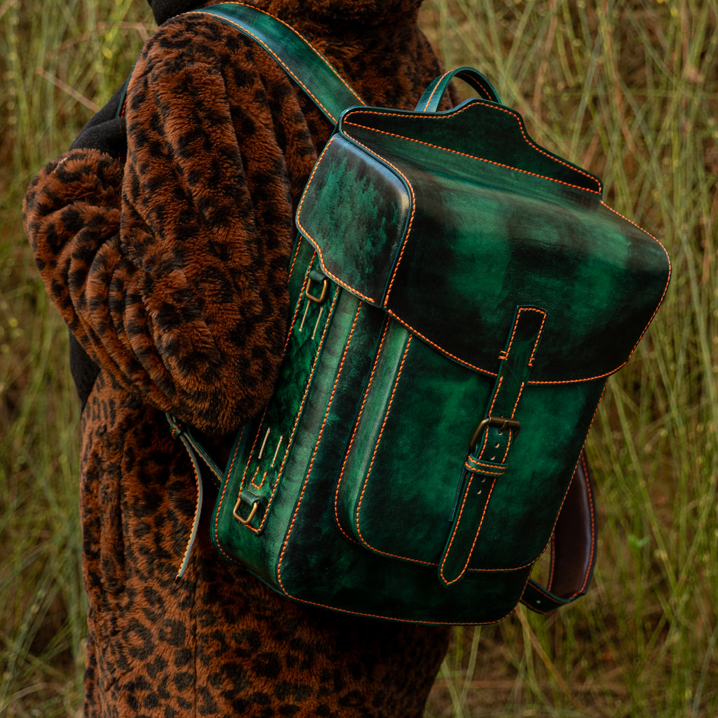 Emerald Handcrafted Leather Backpack