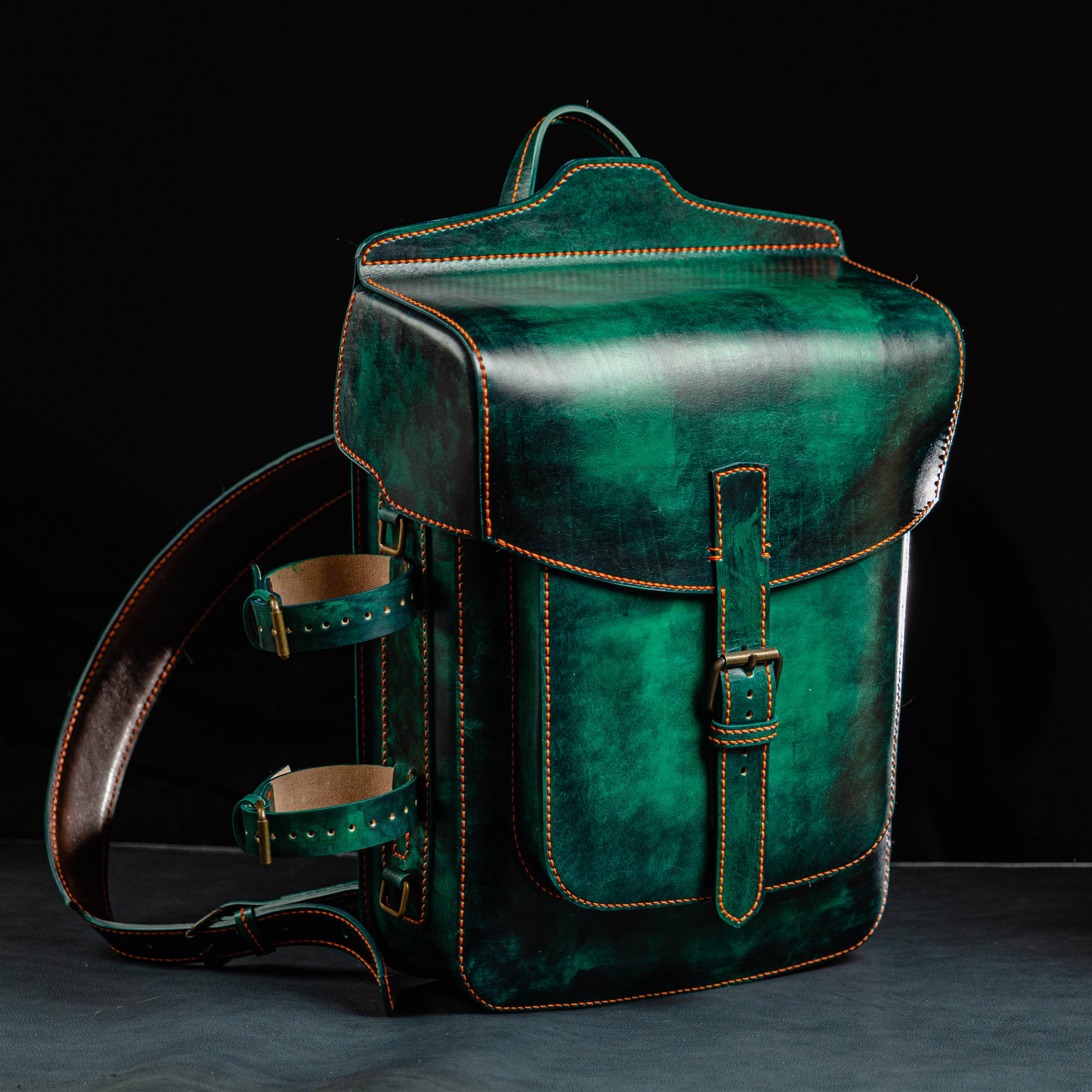 Emerald Handcrafted Leather Backpack