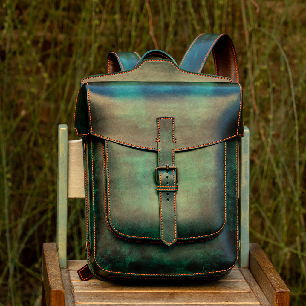 Emerald Handcrafted Leather Backpack