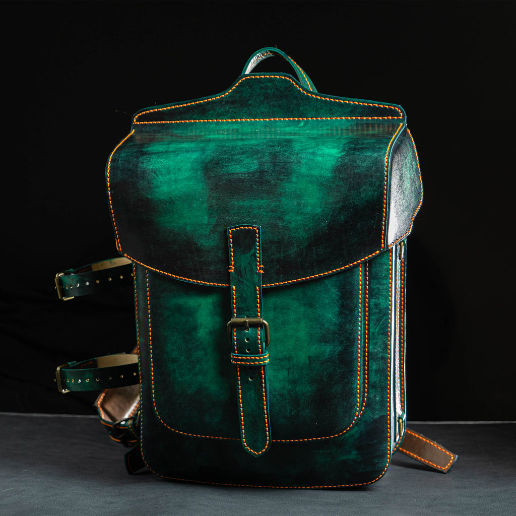 Emerald Handcrafted Leather Backpack