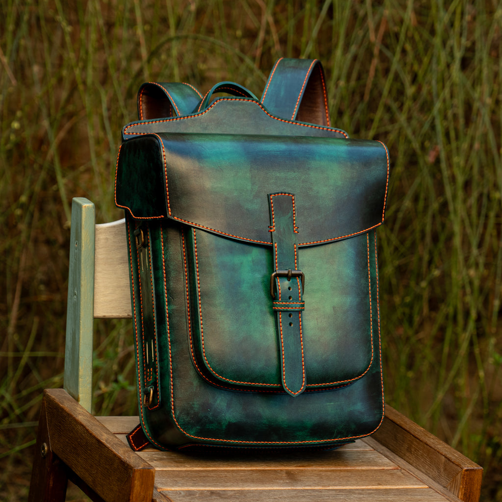 Emerald Handcrafted Leather Backpack