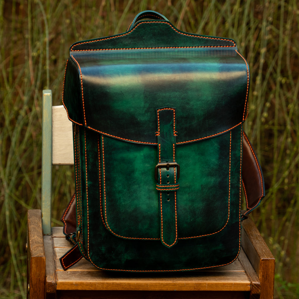 Emerald Handcrafted Leather Backpack