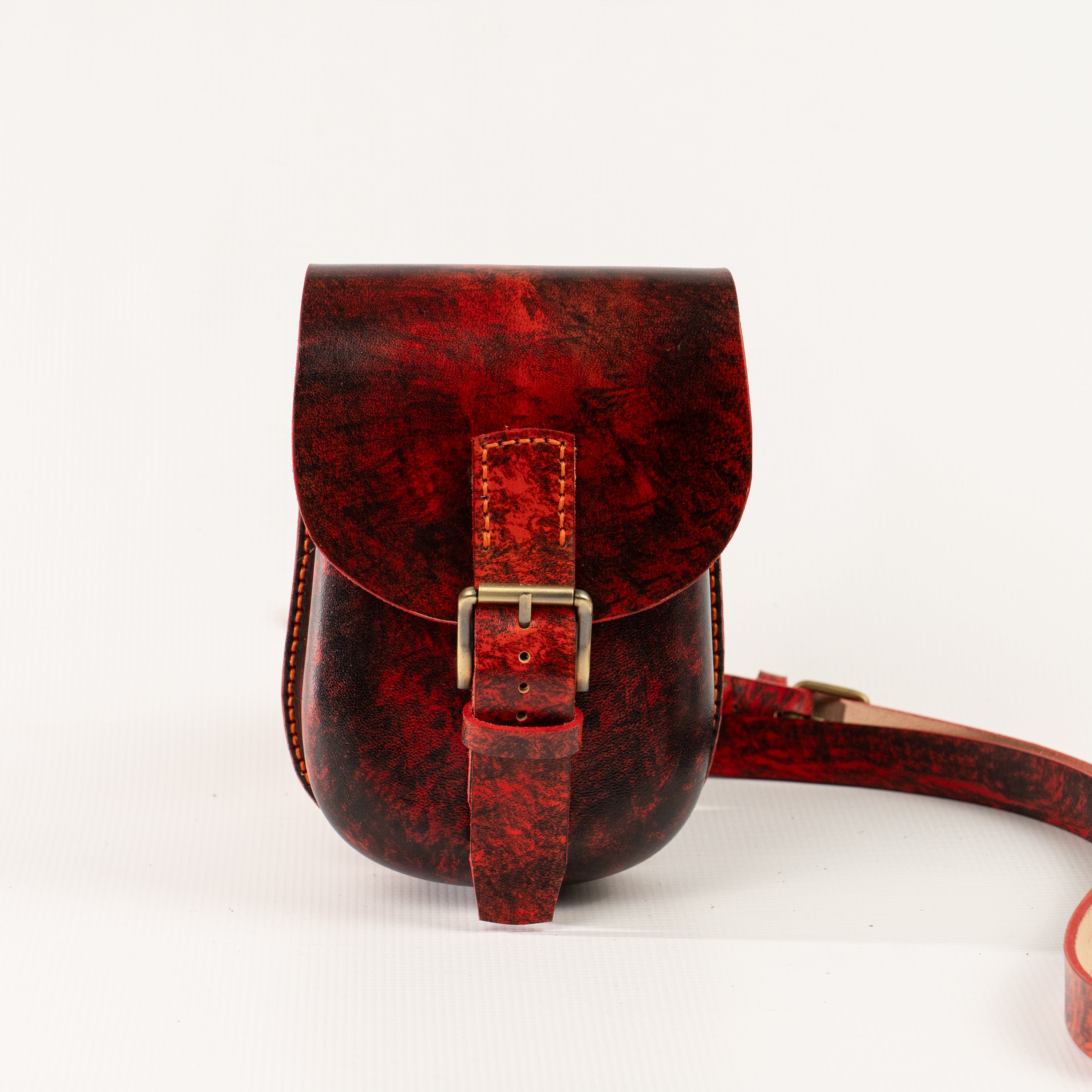 Fleur Leather Bag Red