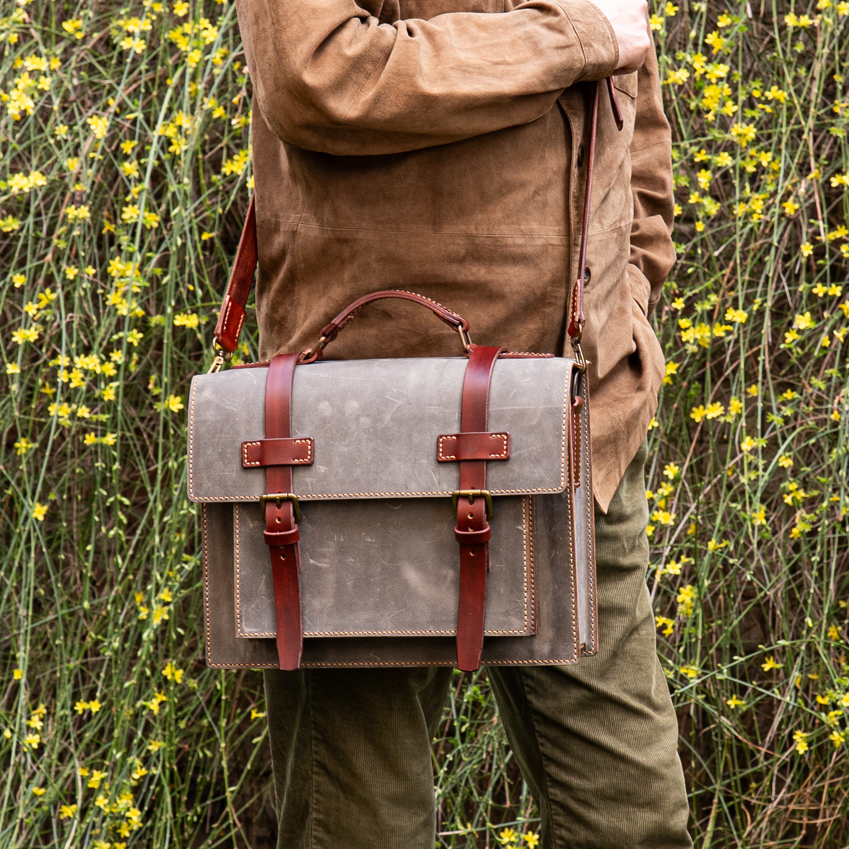 Hudson Handcrafted Leather Messenger Bag