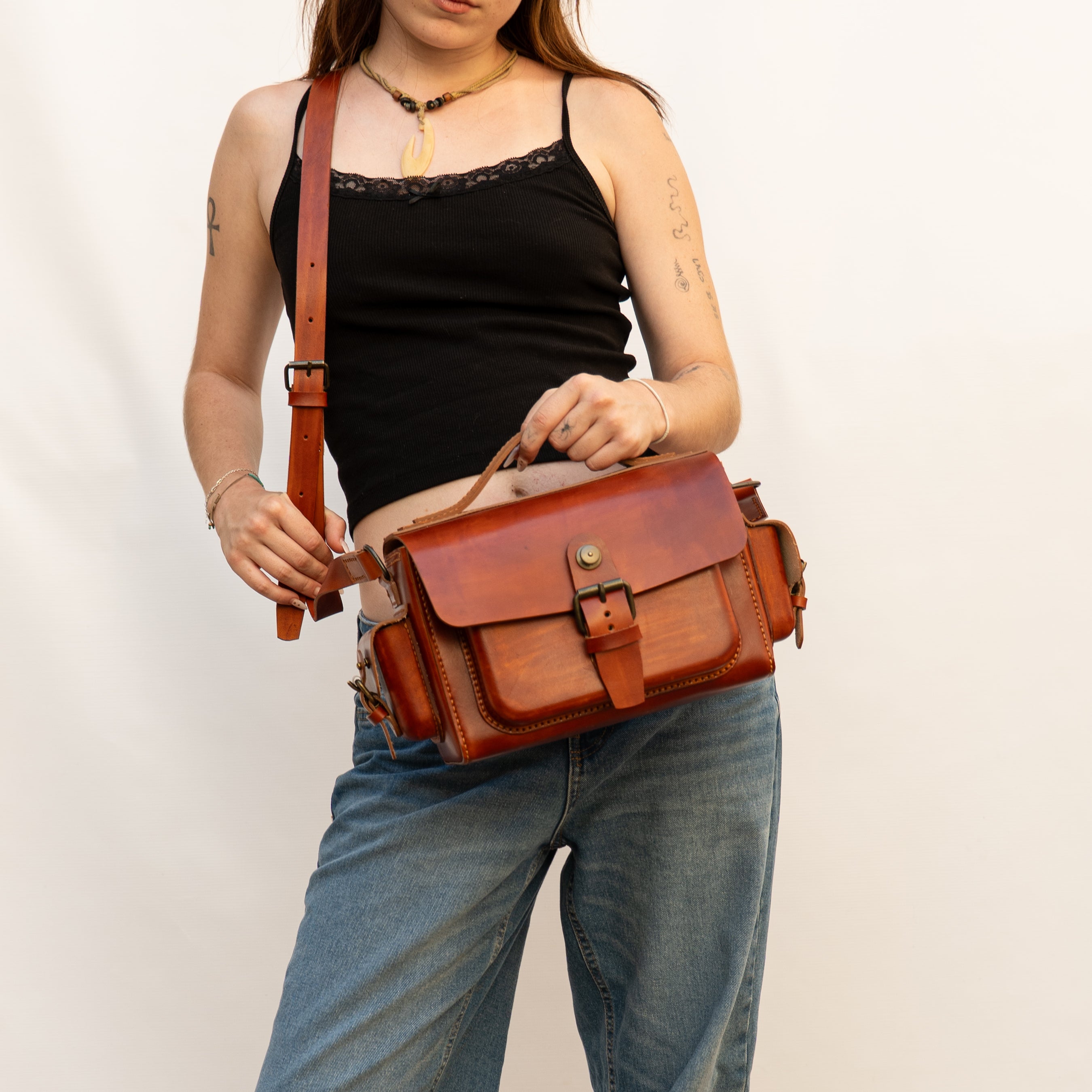 Livingstone Handmade Leather Crossbody Bag