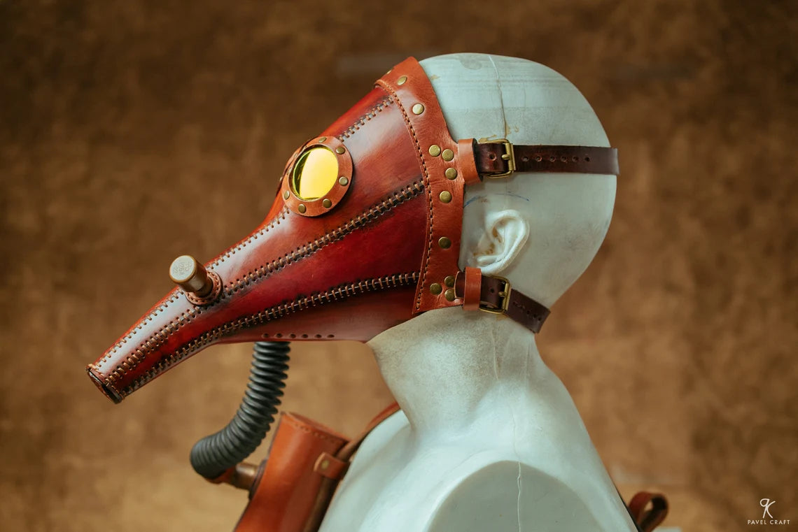 Hieronymus Apparatus Hand-Dyed Leather Plague Doctor Mask