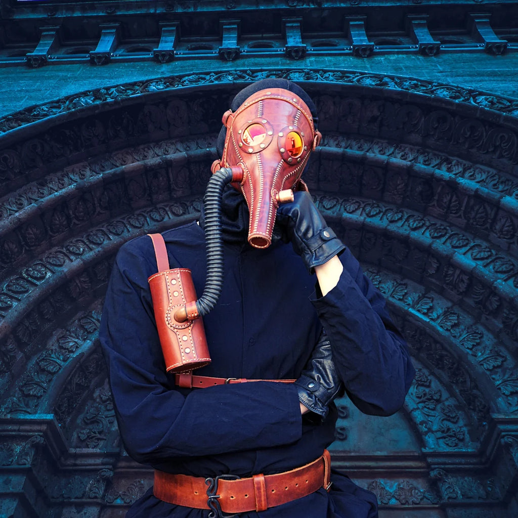 Hieronymus Apparatus Hand-Dyed Leather Plague Doctor Mask