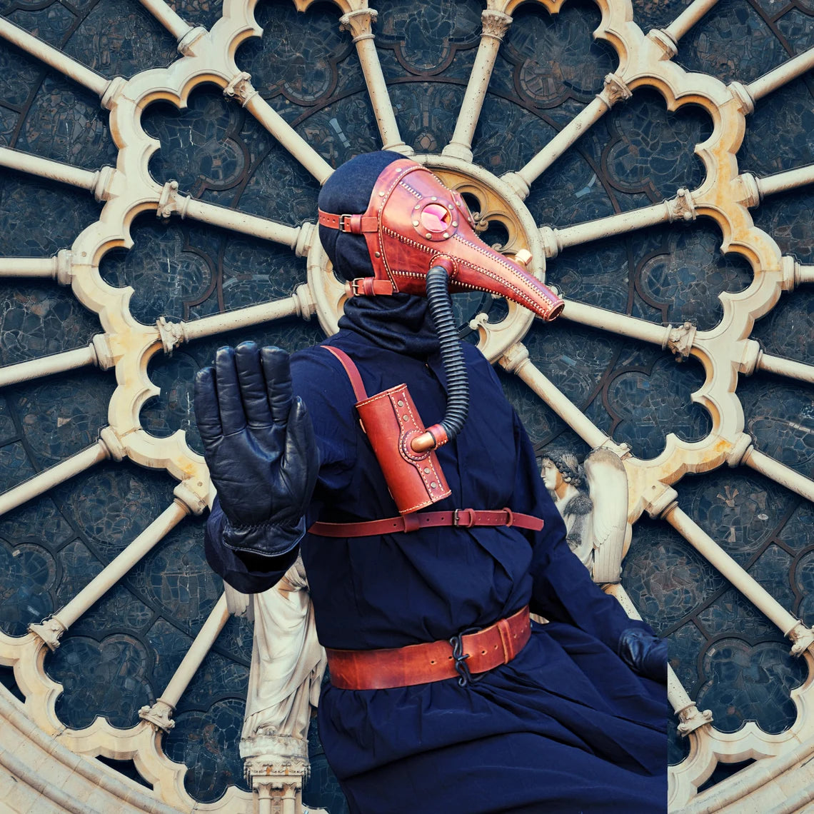 Hieronymus Apparatus Hand-Dyed Leather Plague Doctor Mask