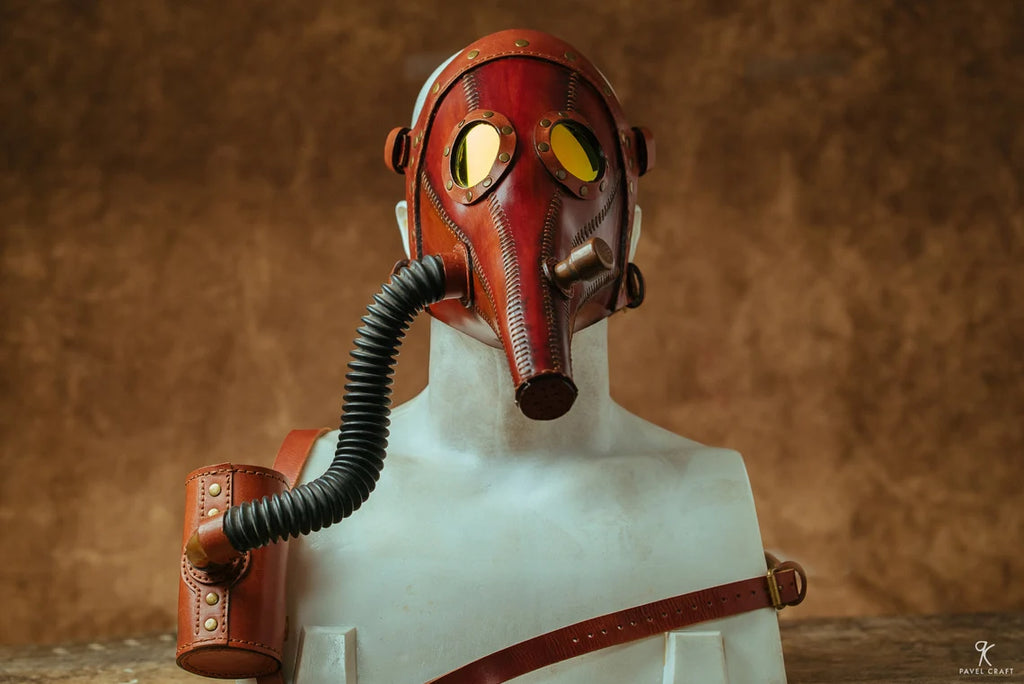 Hieronymus Apparatus Hand-Dyed Leather Plague Doctor Mask