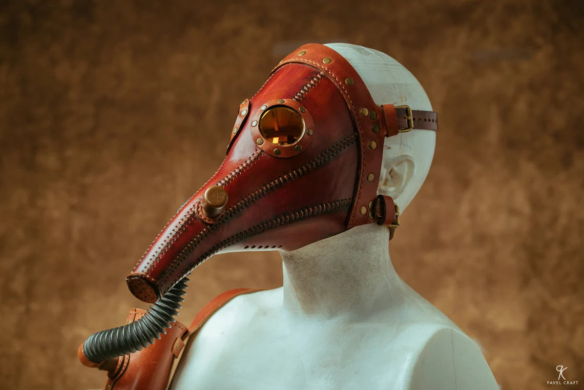 Hieronymus Apparatus Hand-Dyed Leather Plague Doctor Mask