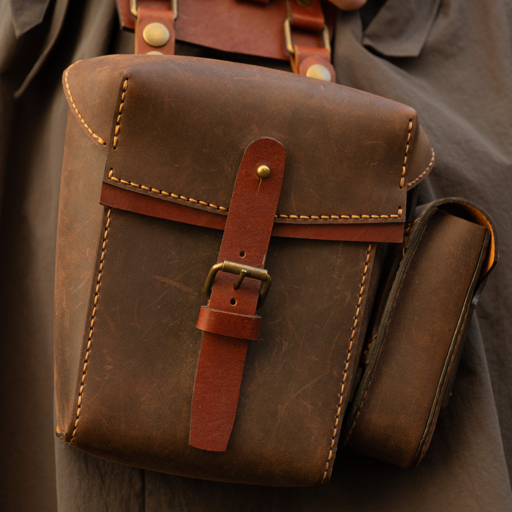 Steampunk Leather Bandolier Brown