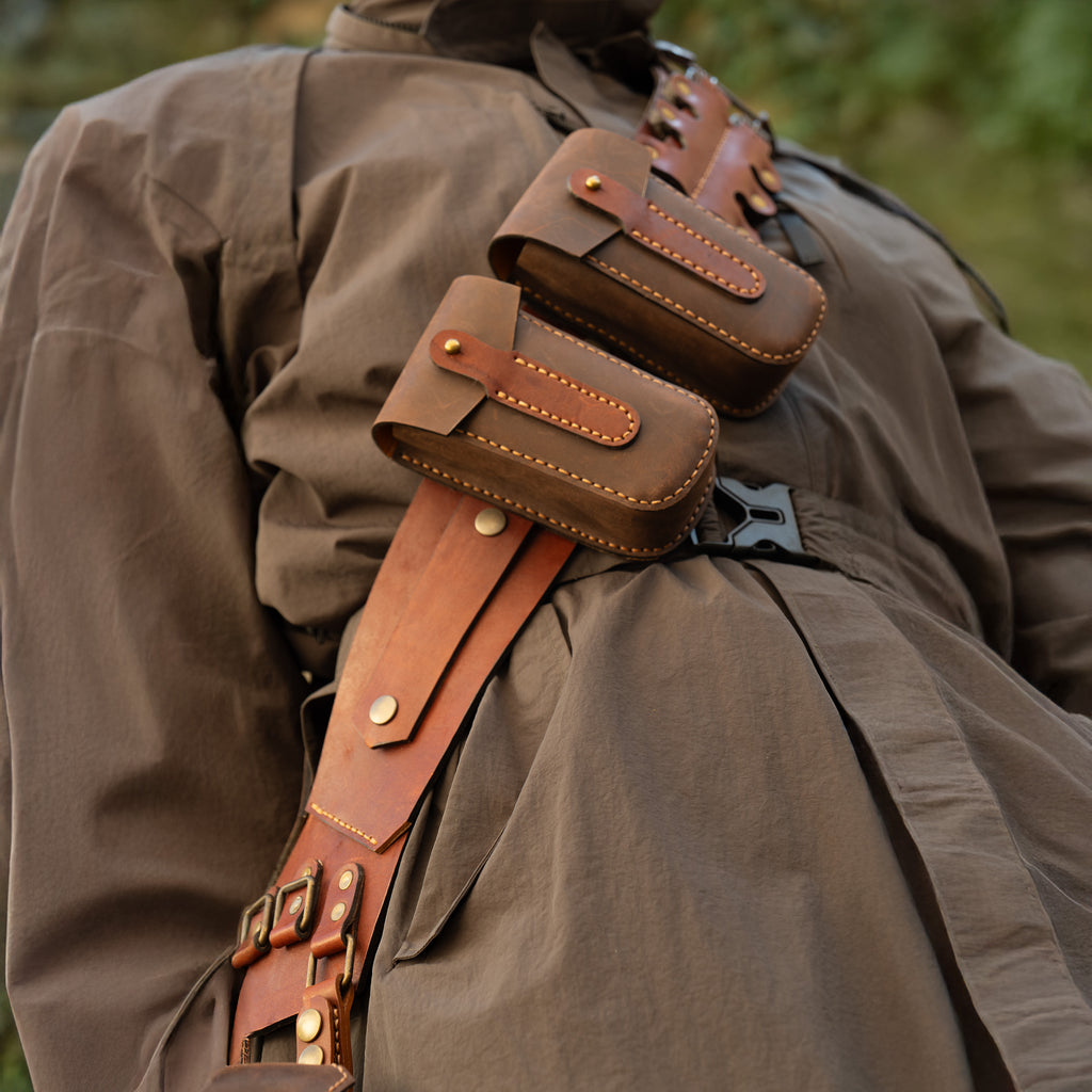 Steampunk Leather Bandolier Brown
