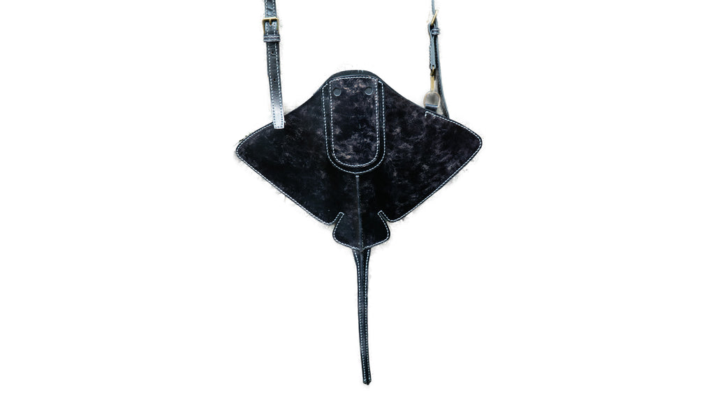 Hand-Painted Stingray Leather Crossbody Bag
