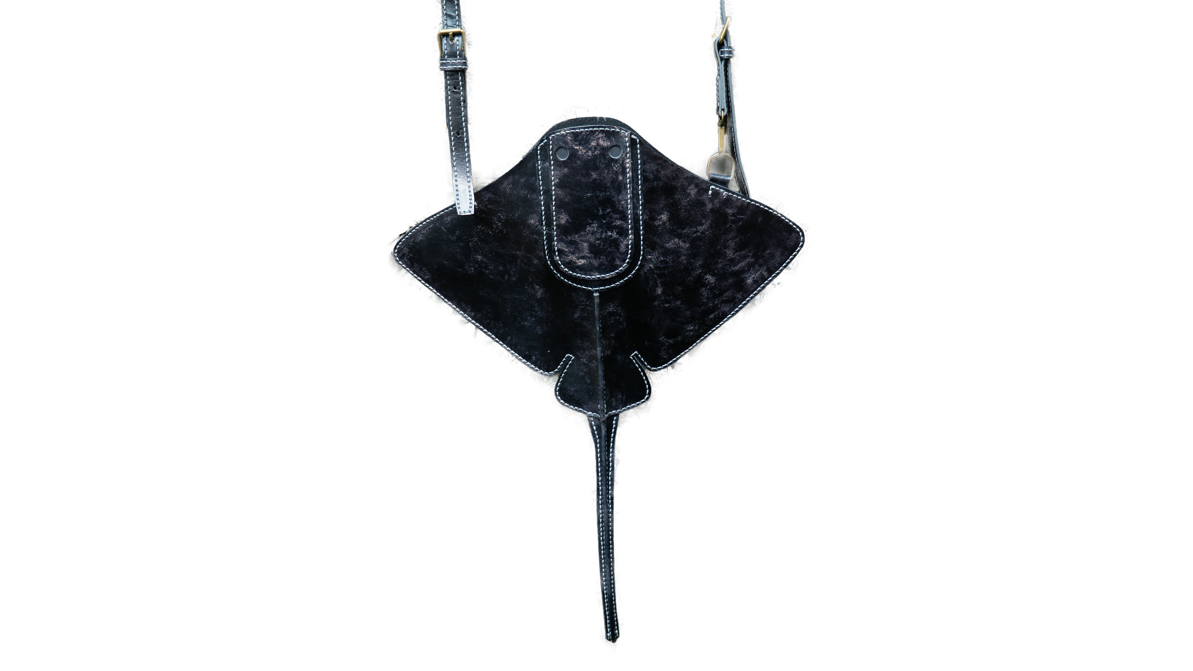Hand-Painted Stingray Leather Crossbody Bag