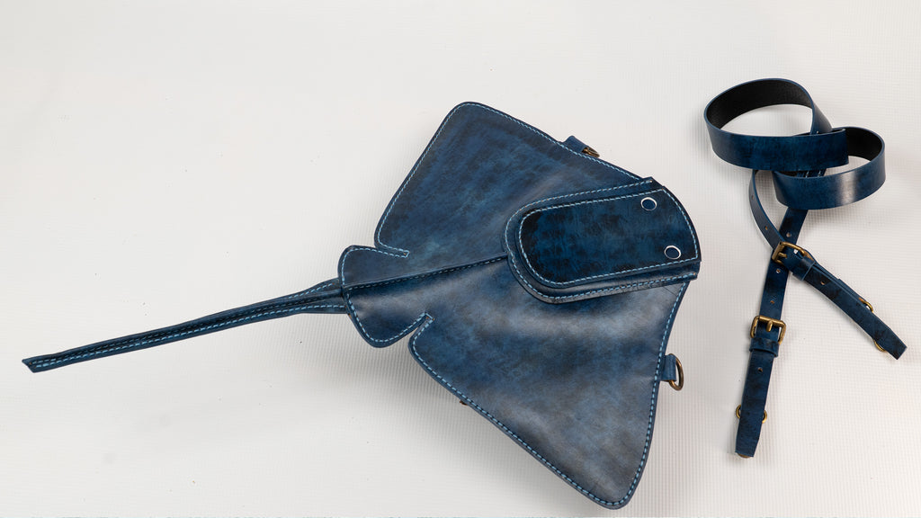 Hand-Painted Stingray Leather Crossbody Bag