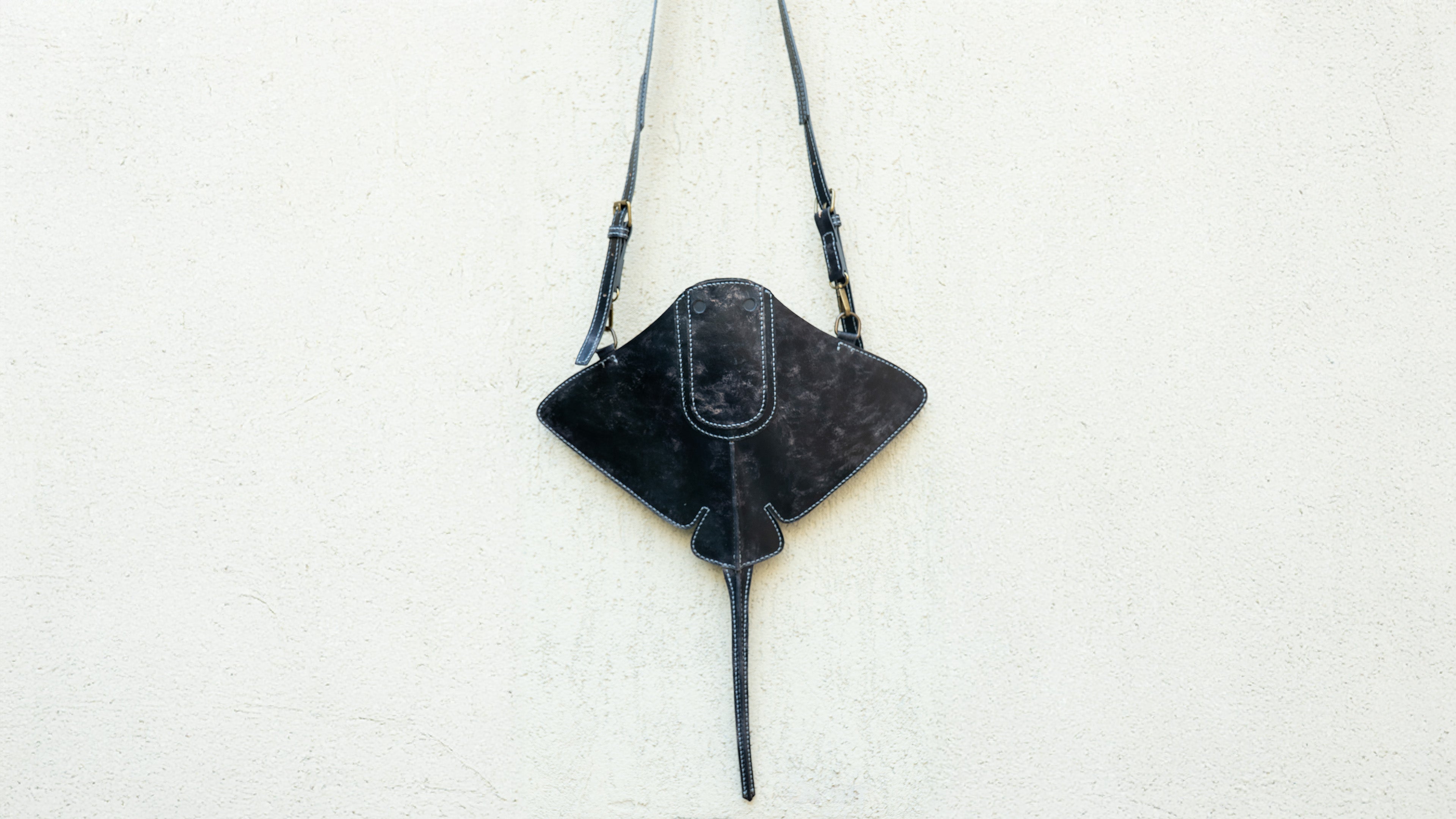 Hand-Painted Stingray Leather Crossbody Bag